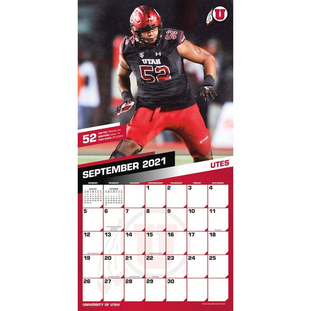 Utah Utes 2022 Schedule Utah Utes 2022 Wall Calendar - Calendars.com