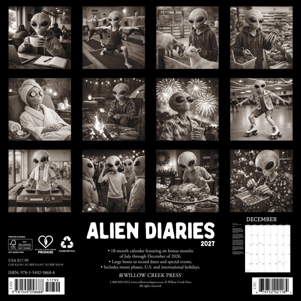 Alien Diaries 2027 Wall Calendar First Alternate Image