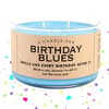 image Birthday Blues 2 Wick Candle on a confetti background