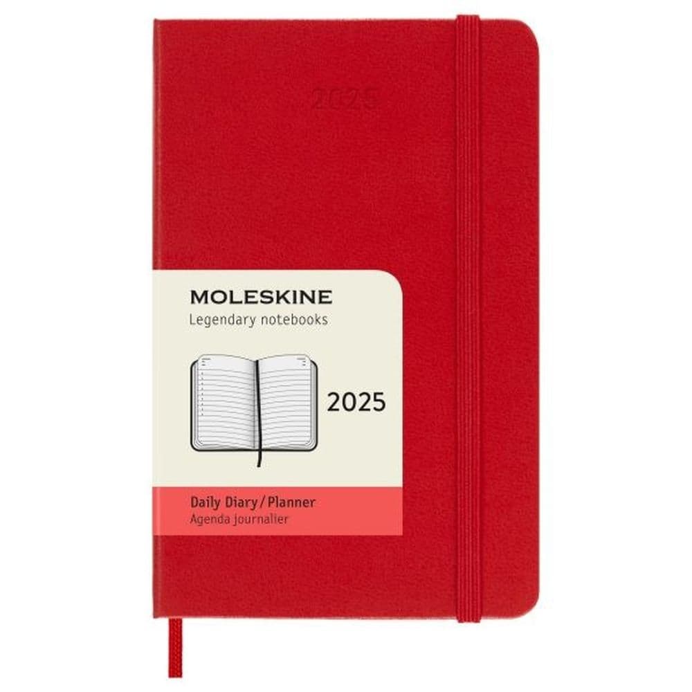 Moleskine Pocket Red Daily Hard Cover 2025 Planner Main Product Image