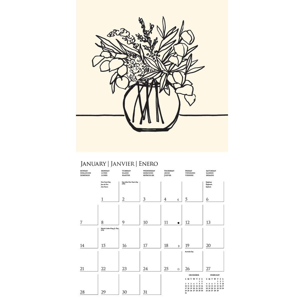 Floral Ink 2024 Wall Calendar Second Alternate Image width=&quot;1000&quot; height=&quot;1000&quot;