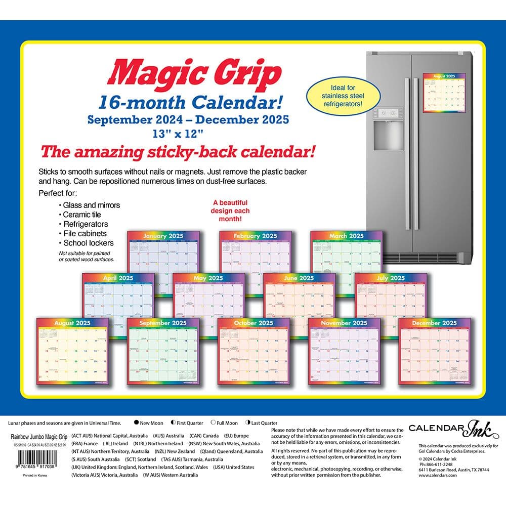 Rainbow Jumbo Magic Grip 2025 Wall Calendar First Alternate Image width=&quot;1000&quot; height=&quot;1000&quot;