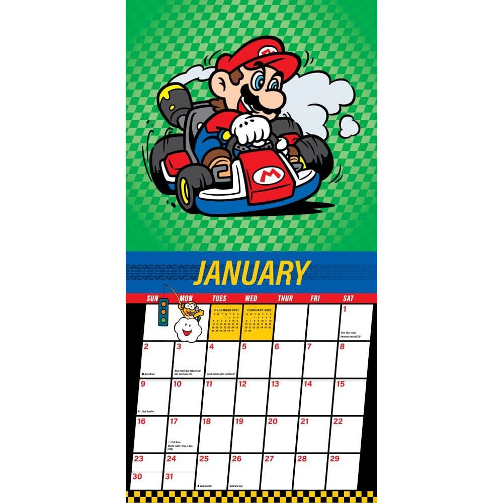 Mario Kart Retro 2022 Wall Calendar - Calendars.com