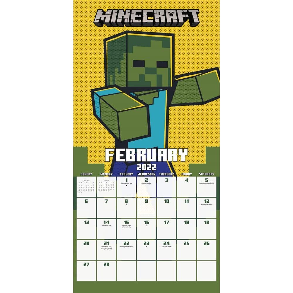 Minecraft Calendar 2022 Printable