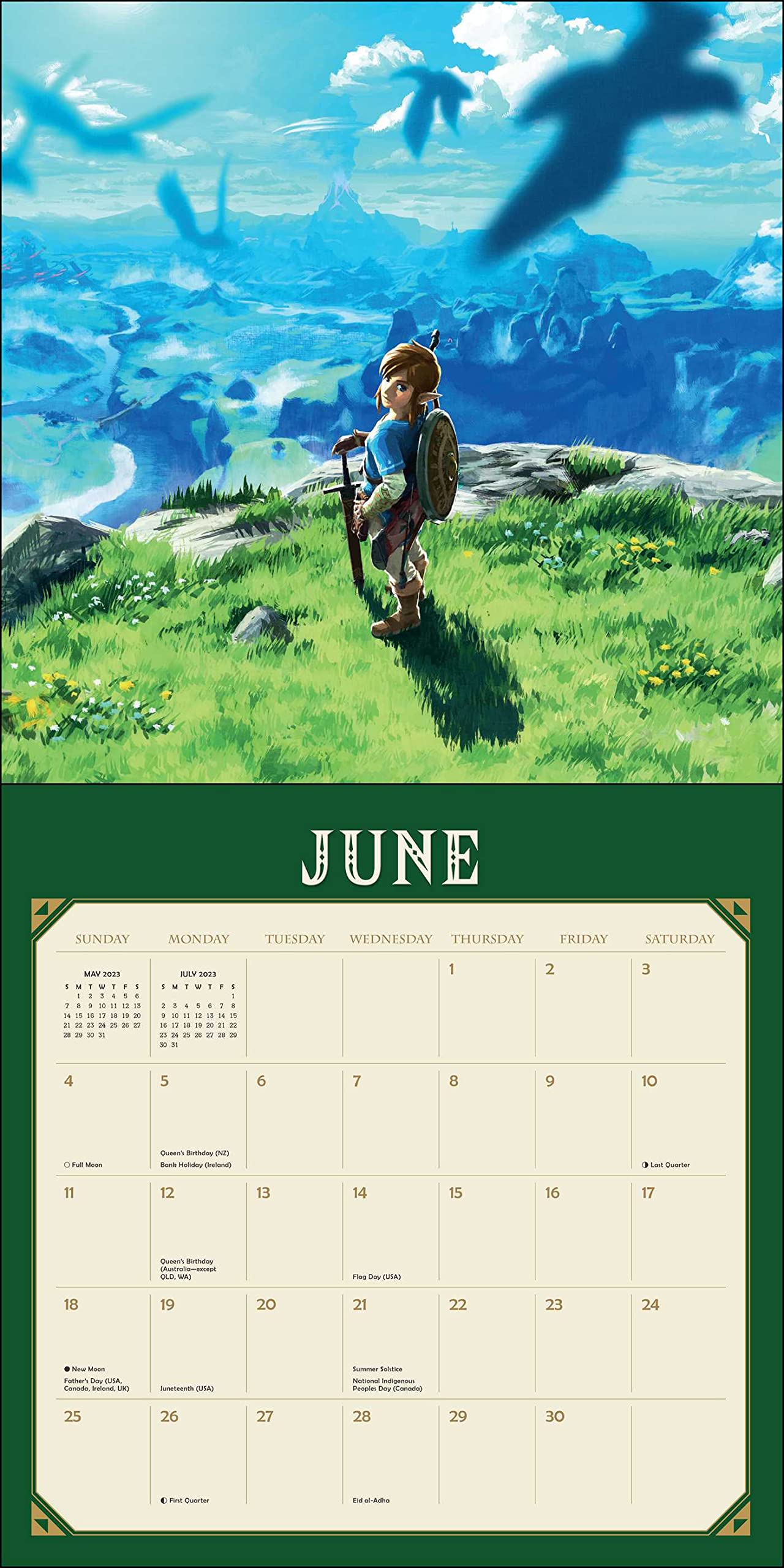 Zelda 2023 Calendar Legend Of Zelda Breath Of The Wild 2023 Wall Calendar - Calendars.com