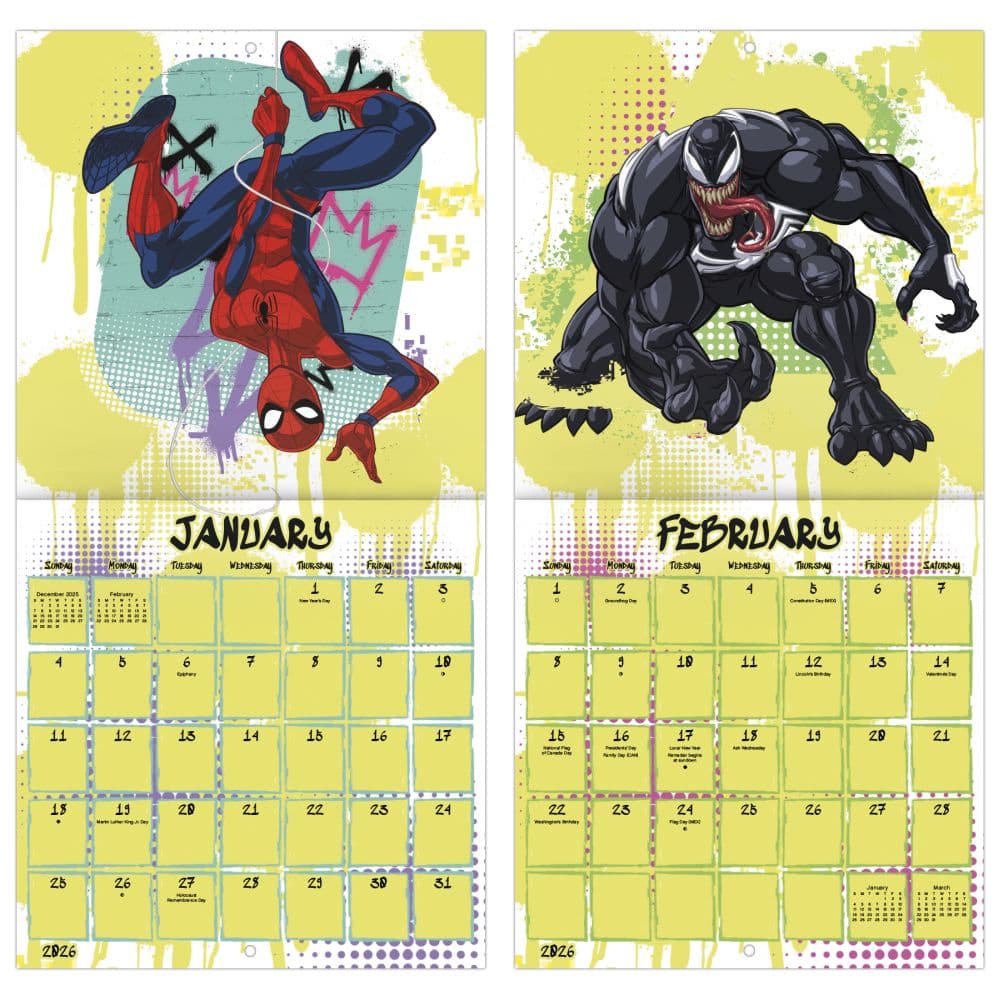 Spider-Man 2026 Mini Wall Calendar Fifth Alternate Image