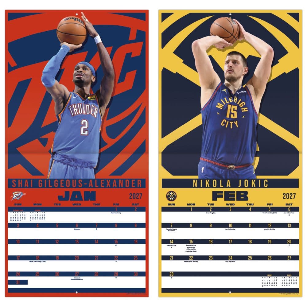 NBA Superstars 2027 Wall Calendar Fifth Alternate Image