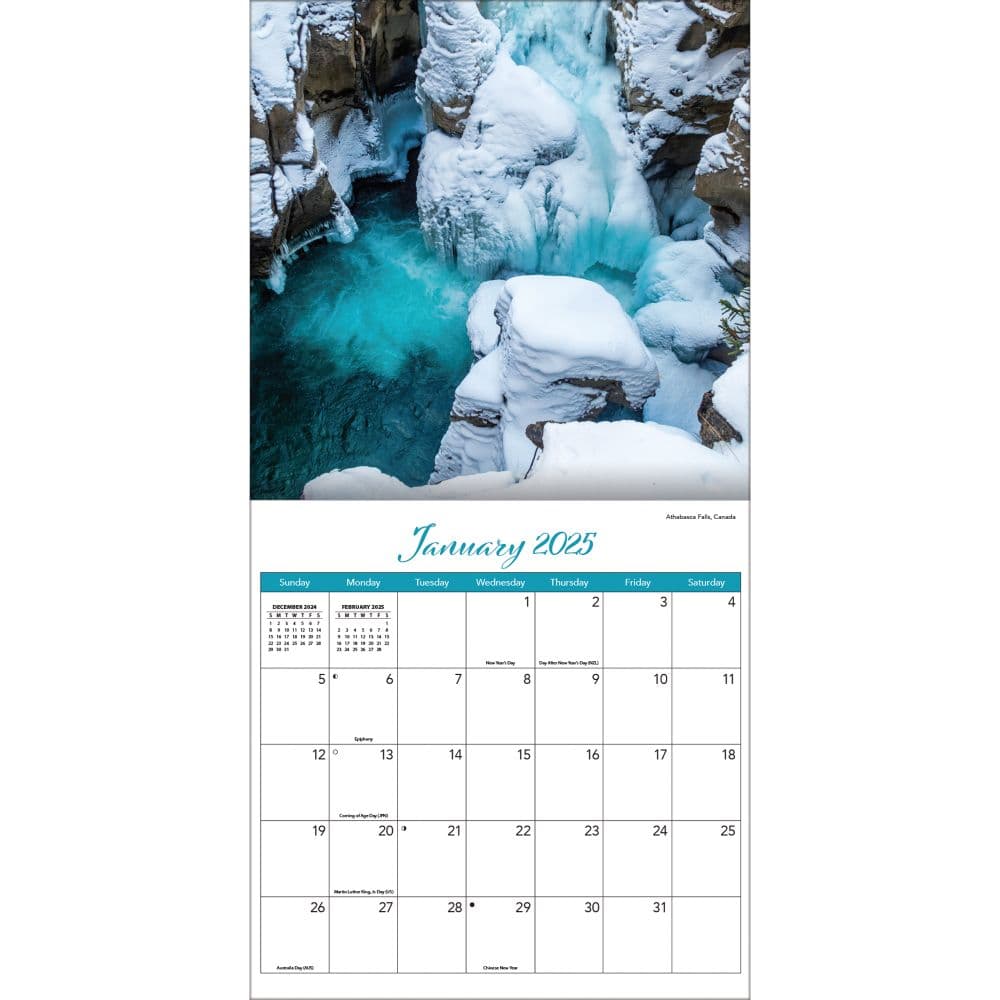 Waterfalls 2025 Wall Calendar Second Alternate Image width="1000" height="1000"