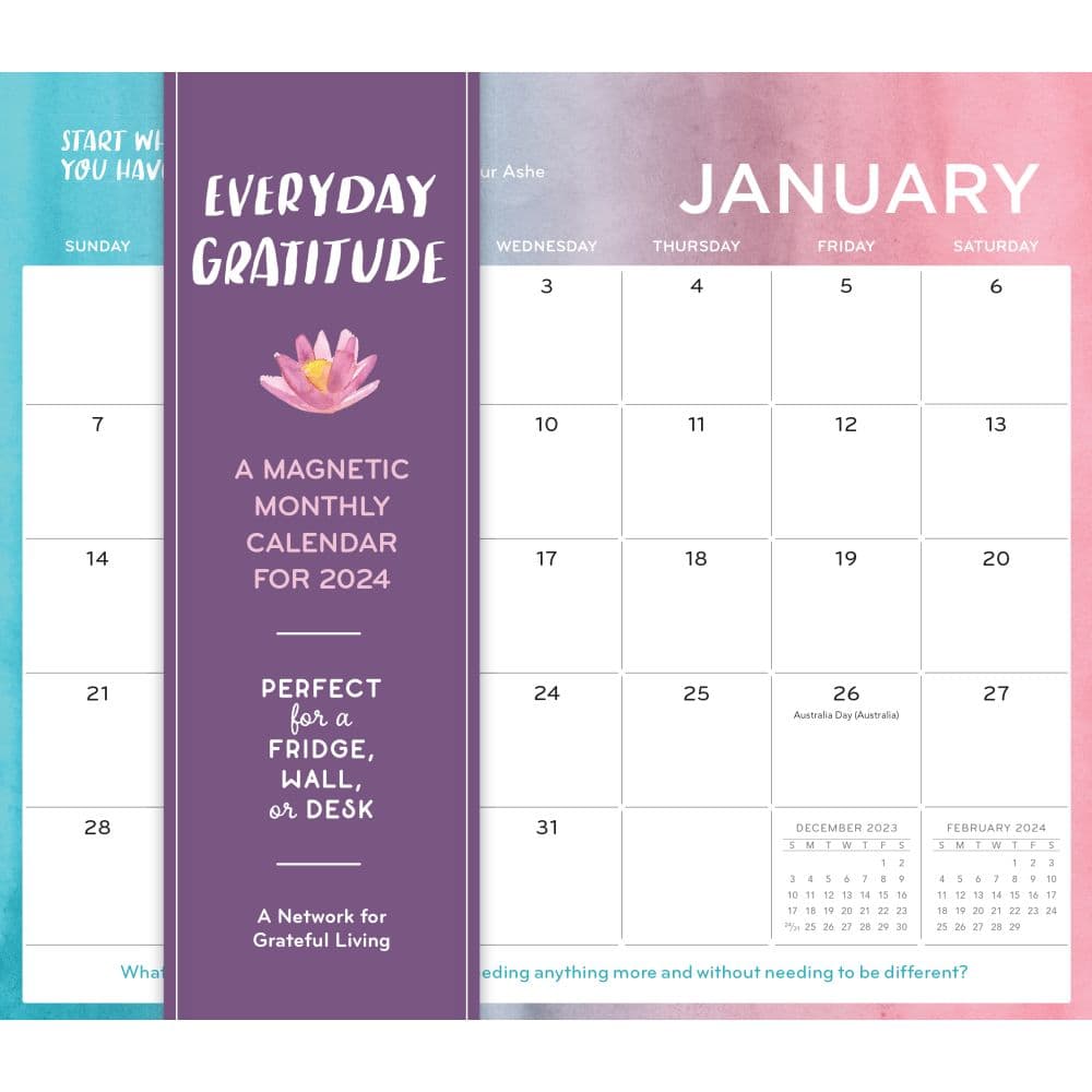 Everyday Gratitude A Magnetic 2024 Wall Calendar Main Image