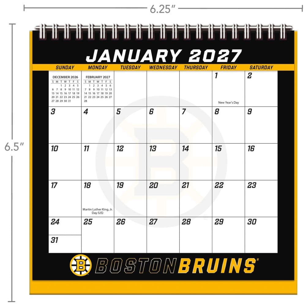 NHL Boston Bruins 2027 Desk Calendar Third Alternate Image