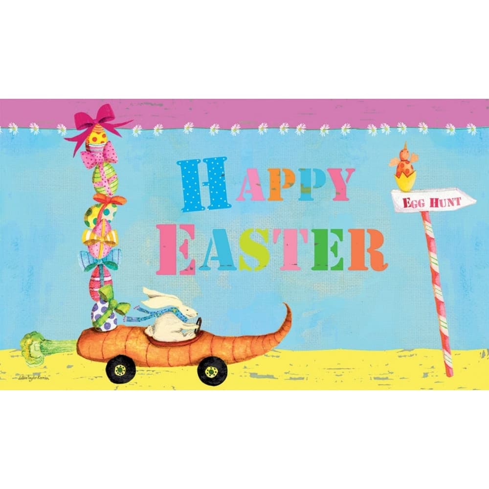 Egg Hunt Door Mat by Debbie Taylor-Kerman