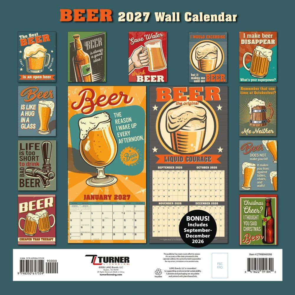 Beer Photo 2027 Wall Calendar First Alternate Image