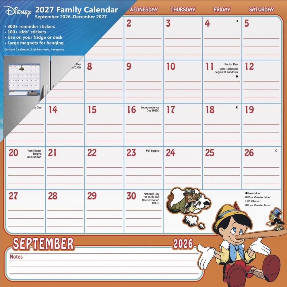 Disney Classic 2027 Magnetic Calendar Main Product Image