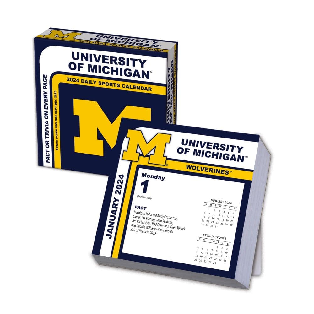 Michigan Wolverines 2024 Desk Calendar Main Product Image width=&quot;1000&quot; height=&quot;1000&quot;
