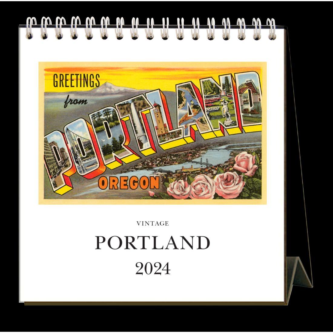 Portland Nostalgic 2024 Easel Desk Calendar