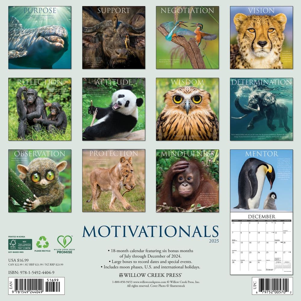 Motivationals 2025 Wall Calendar First Alternate Image width="1000" height="1000"