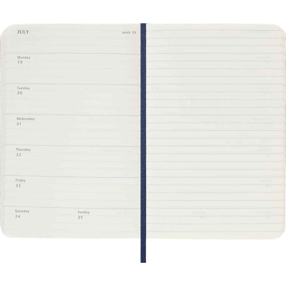 Moleskine Sapphire Blue Pocket 2027 Soft Cover Weekly Planner Third Alternate Image