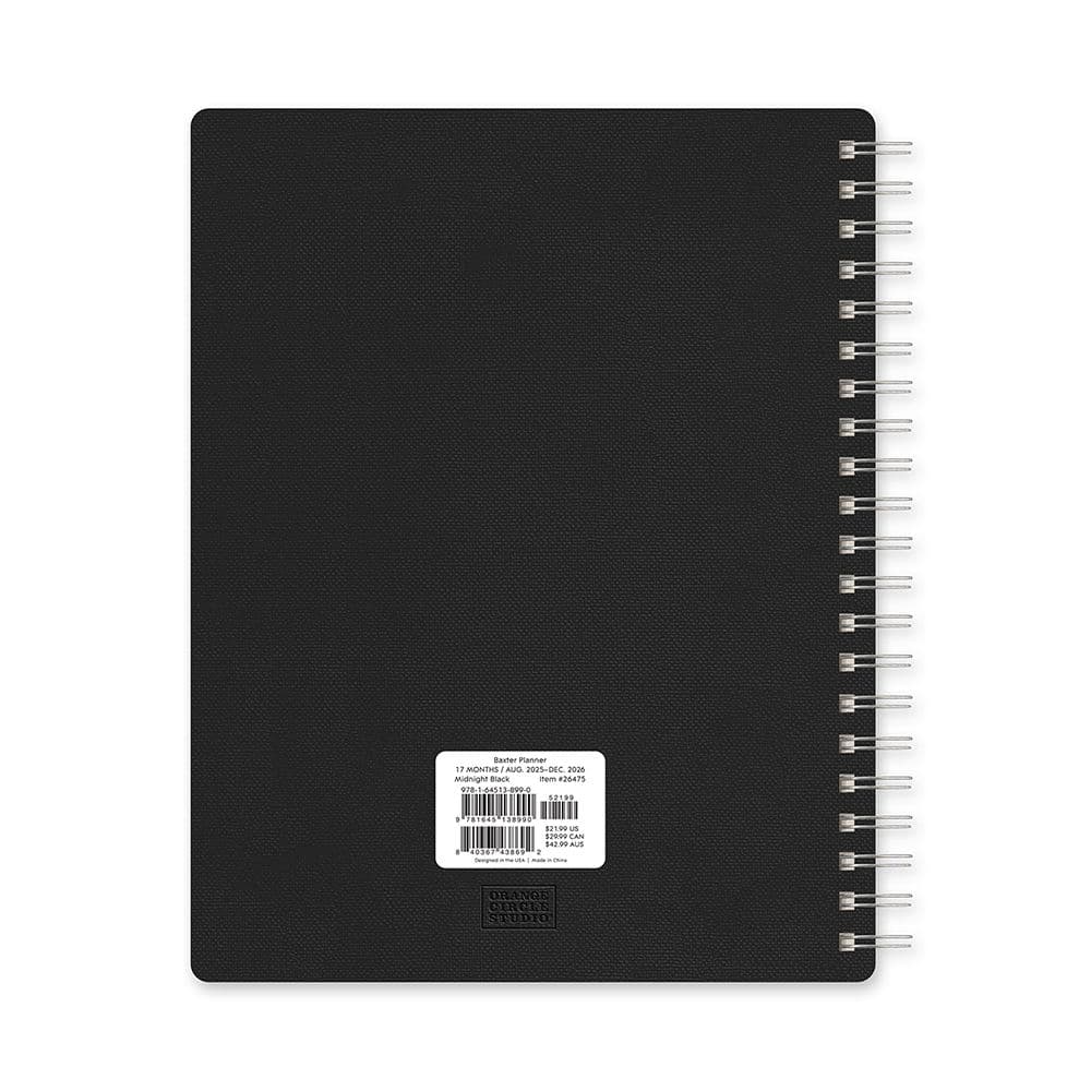 Midnight Black Baxter 2026 Planner First Alternate Image