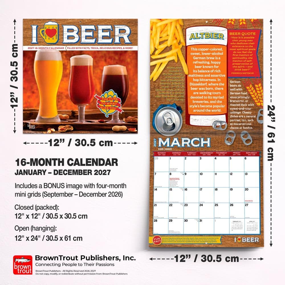 I Love Beer 2027 Wall Calendar Sixth Alternate Image