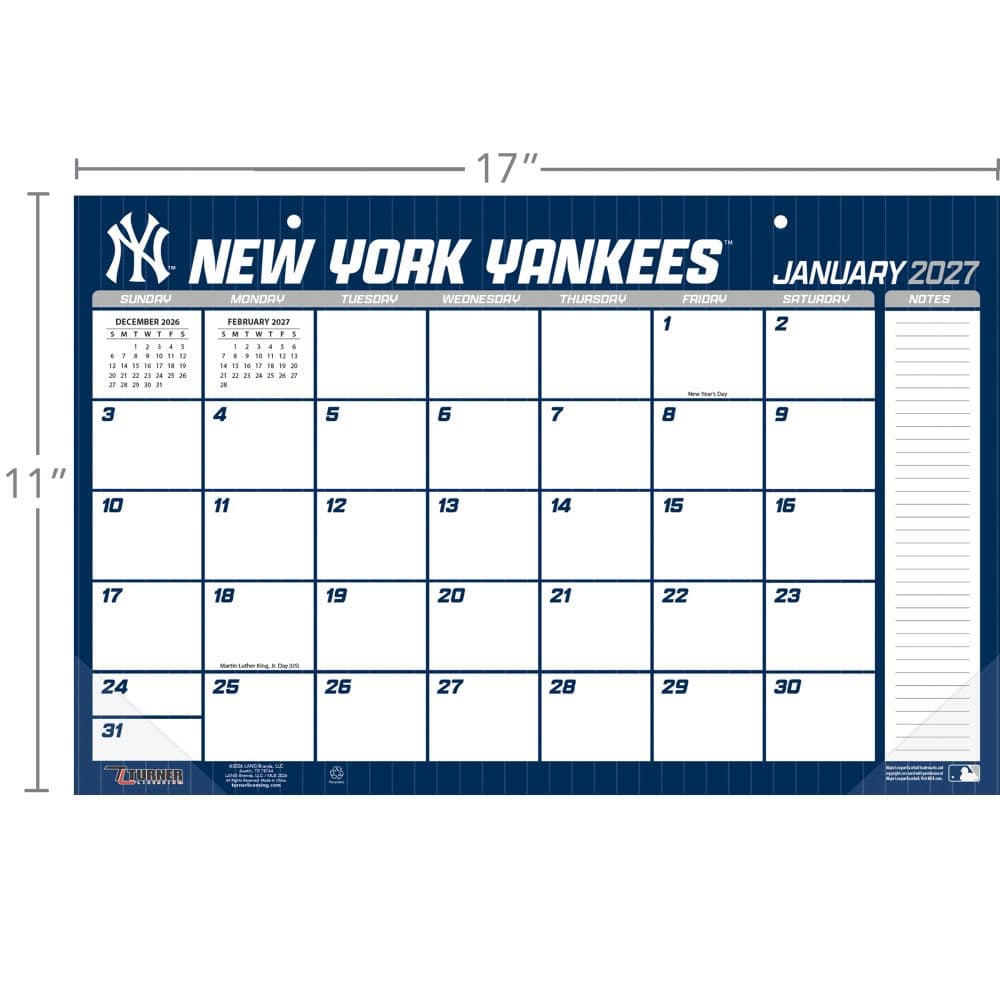 MLB New York Yankees Small 2027 Desk Pad Third Alternate Image
