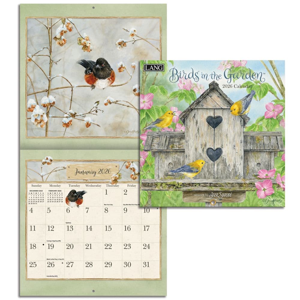 Birds In The Garden 2026 Mini Wall Calendar_ALT2