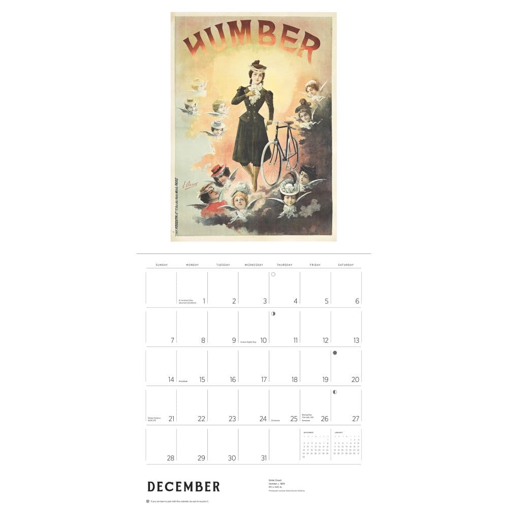 Bicycles Vintage Posters 2025 Wall Calendar Third Alternate Image width=&quot;1000&quot; height=&quot;1000&quot;