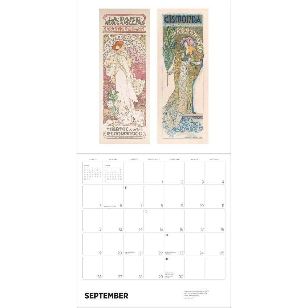 Alphonse Mucha 2027 Wall Calendar Fourth Alternate Image