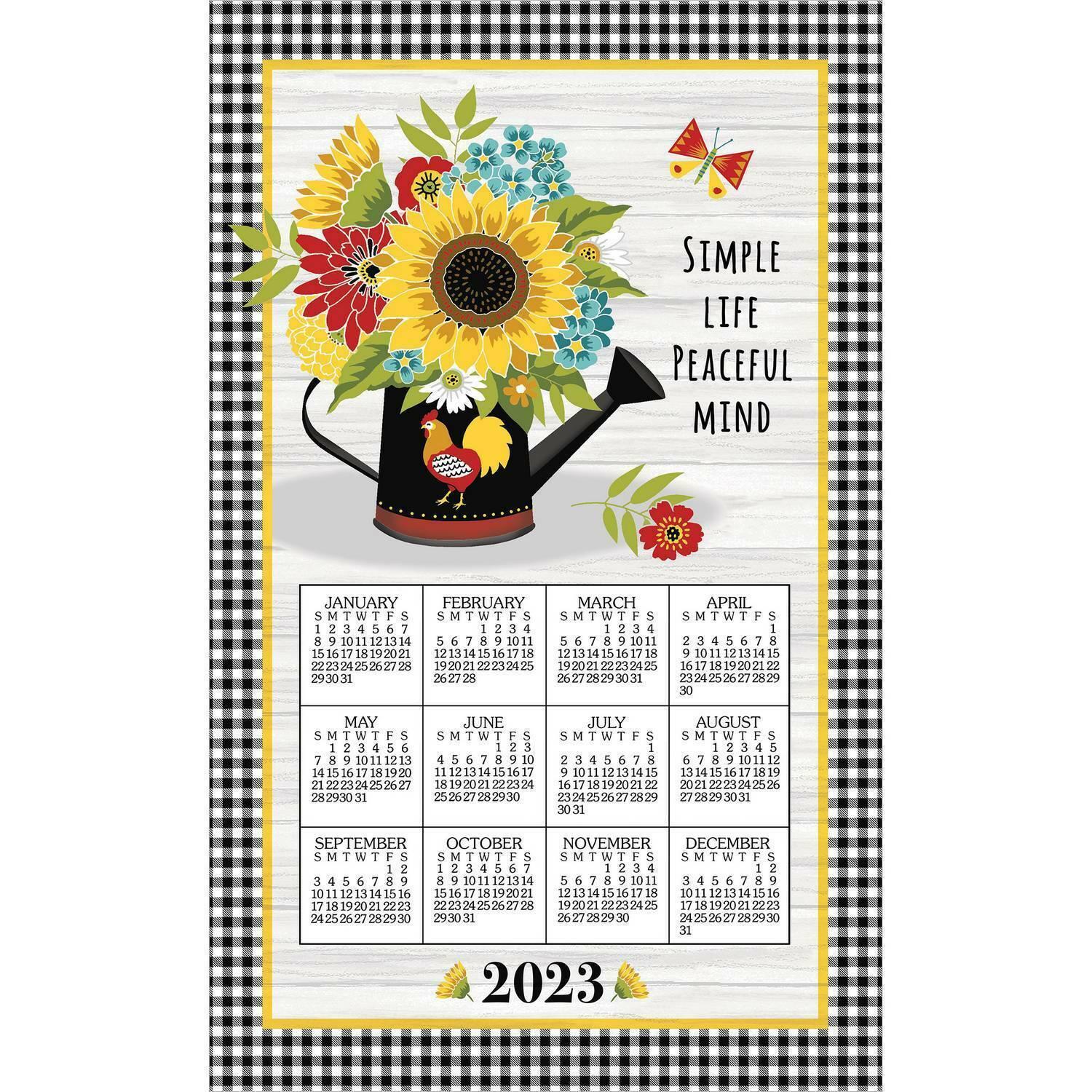 Sunflower Charm 2023 Calendar Towel