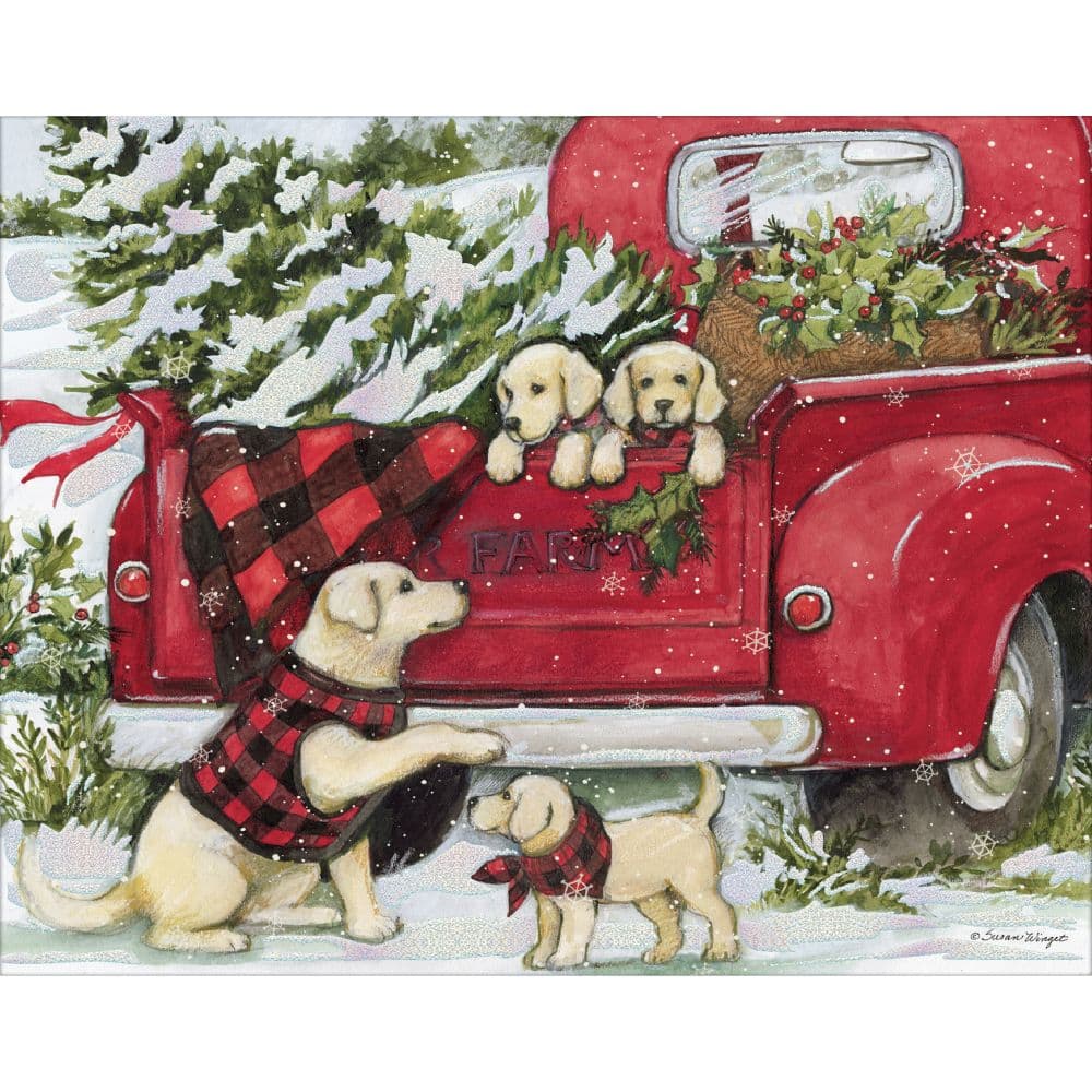 Puppies and Presents by Susan Winget Assorted Christmas Cards Alt1