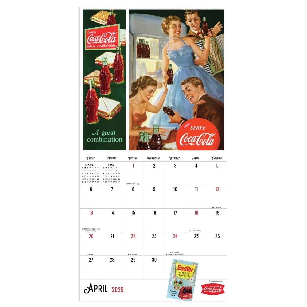 Coca Cola Nostalgia 2025 Mini Wall Calendar Second Alternate Image