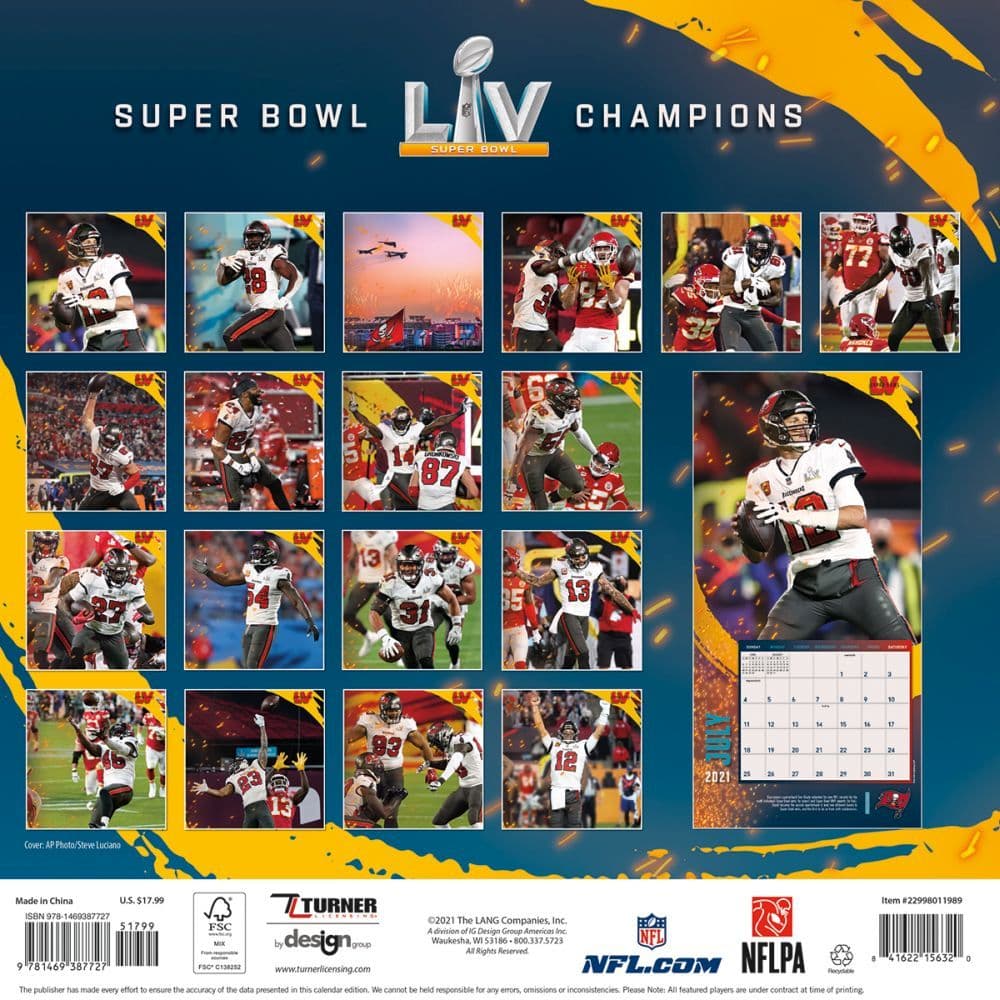 Nfl Tampa Bay Buccs Superbowl 2022 Wall Calendar - Calendars.com