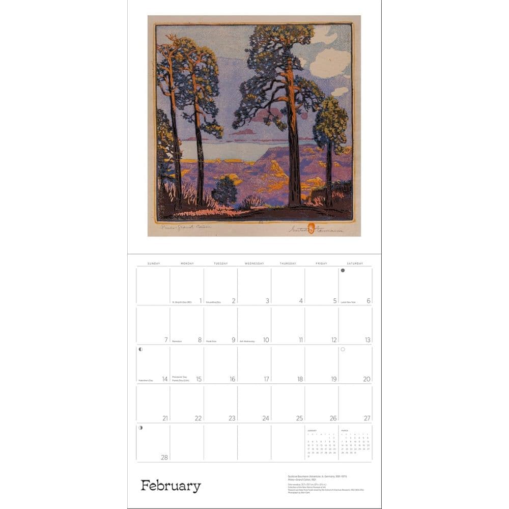 Gustave Baumann 2027 Wall Calendar Third Alternate Image
