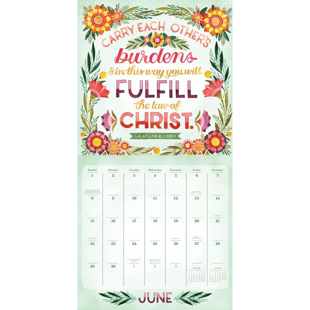 Bible Verses Illustrated 2025 Wall Calendar Second Alternate Image width="1000" height="1000"