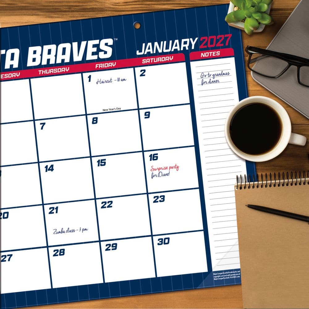 MLB Atlanta Braves Small 2027 Desk Pad Fourth Alternate Image