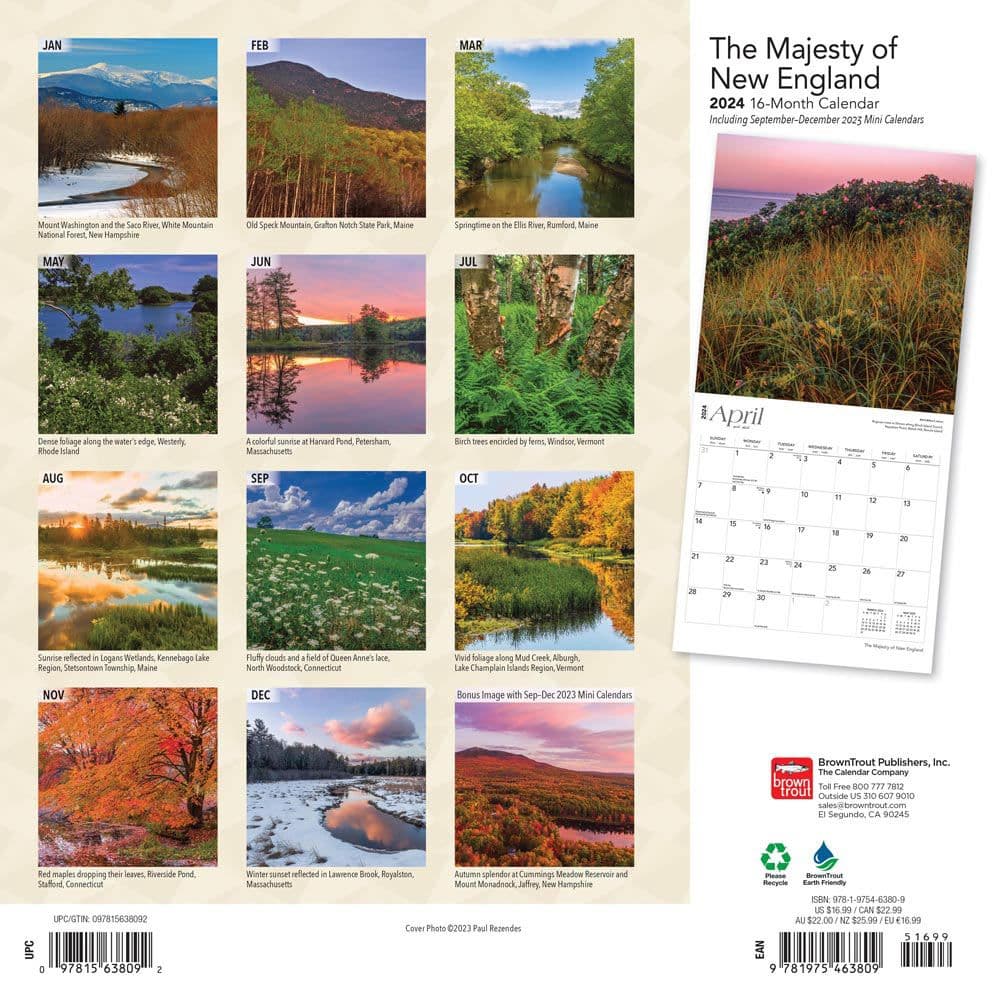 New England Majesty 2024 Wall Calendar First Alternate Image width=&quot;1000&quot; height=&quot;1000&quot;