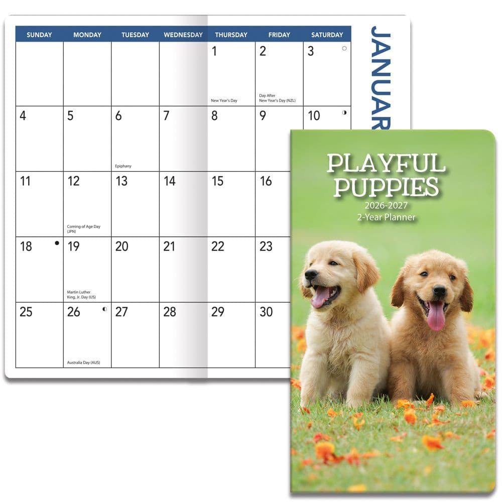 Playful Puppies 2 Year 2026 Pocket Planner_ALT1