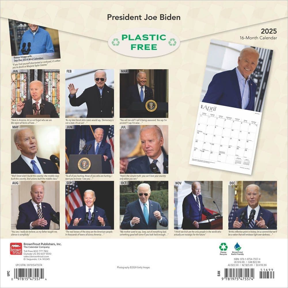 Joe Biden 2025 Wall Calendar First Alternate Image