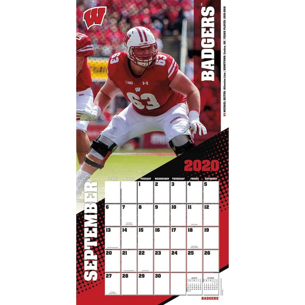 Wisconsin Badgers Wall Calendar