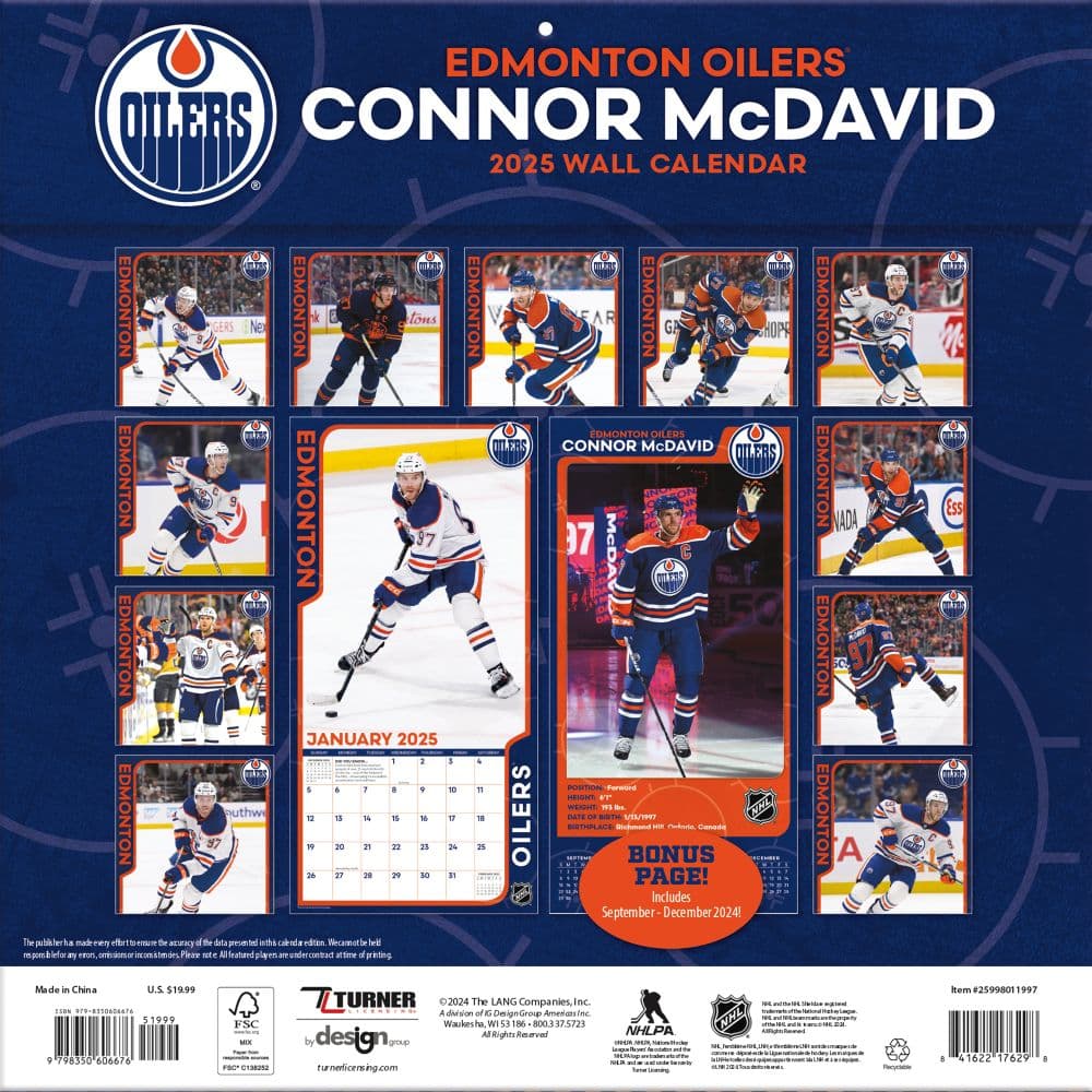 NHL Connor McDavid 2025 Wall Calendar Third Alternate Image width=&quot;1000&quot; height=&quot;1000&quot;