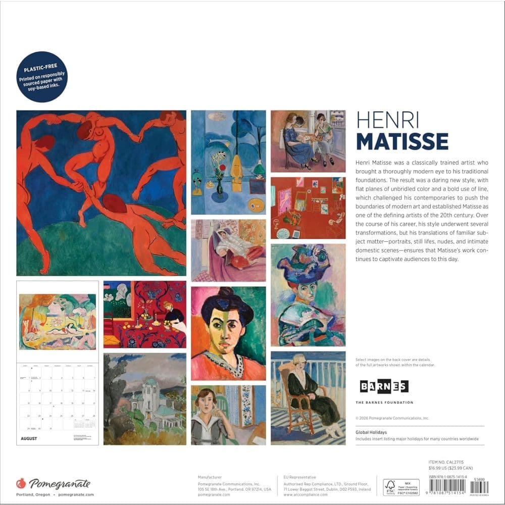 Henri Matisse 2027 Wall Calendar First Alternate Image