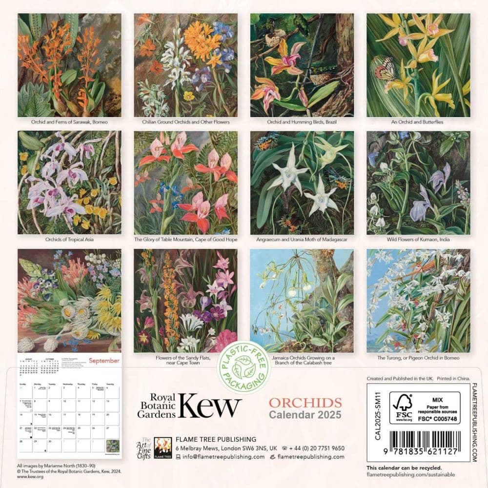 Kew Gardens Exotic Plants 2025 Mini Wall Calendar