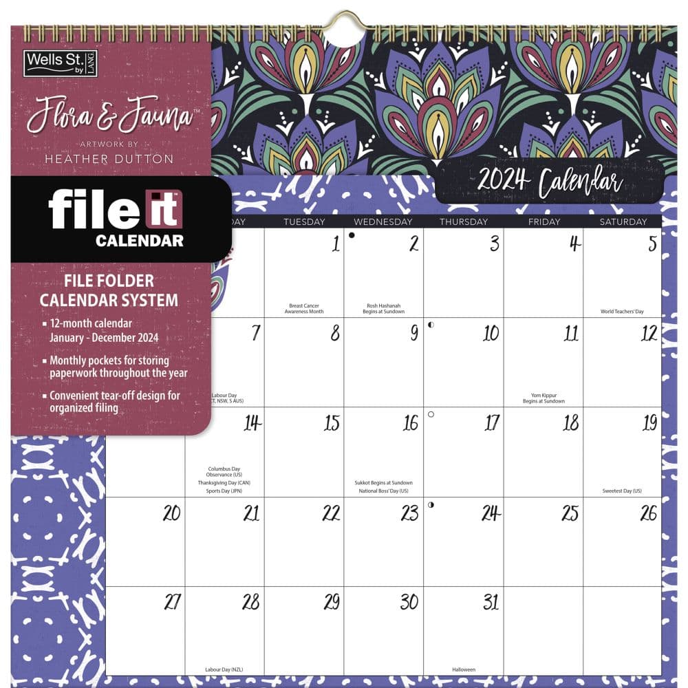 Lang Flora and Fauna File It 2024 Wall Calendar