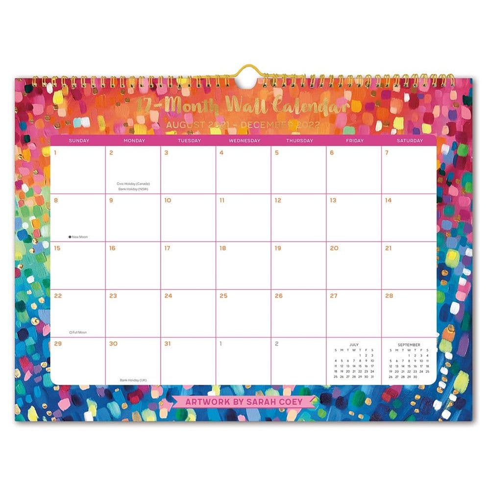 fresh and colorful designer high note 2022 wall calendar calendarscom