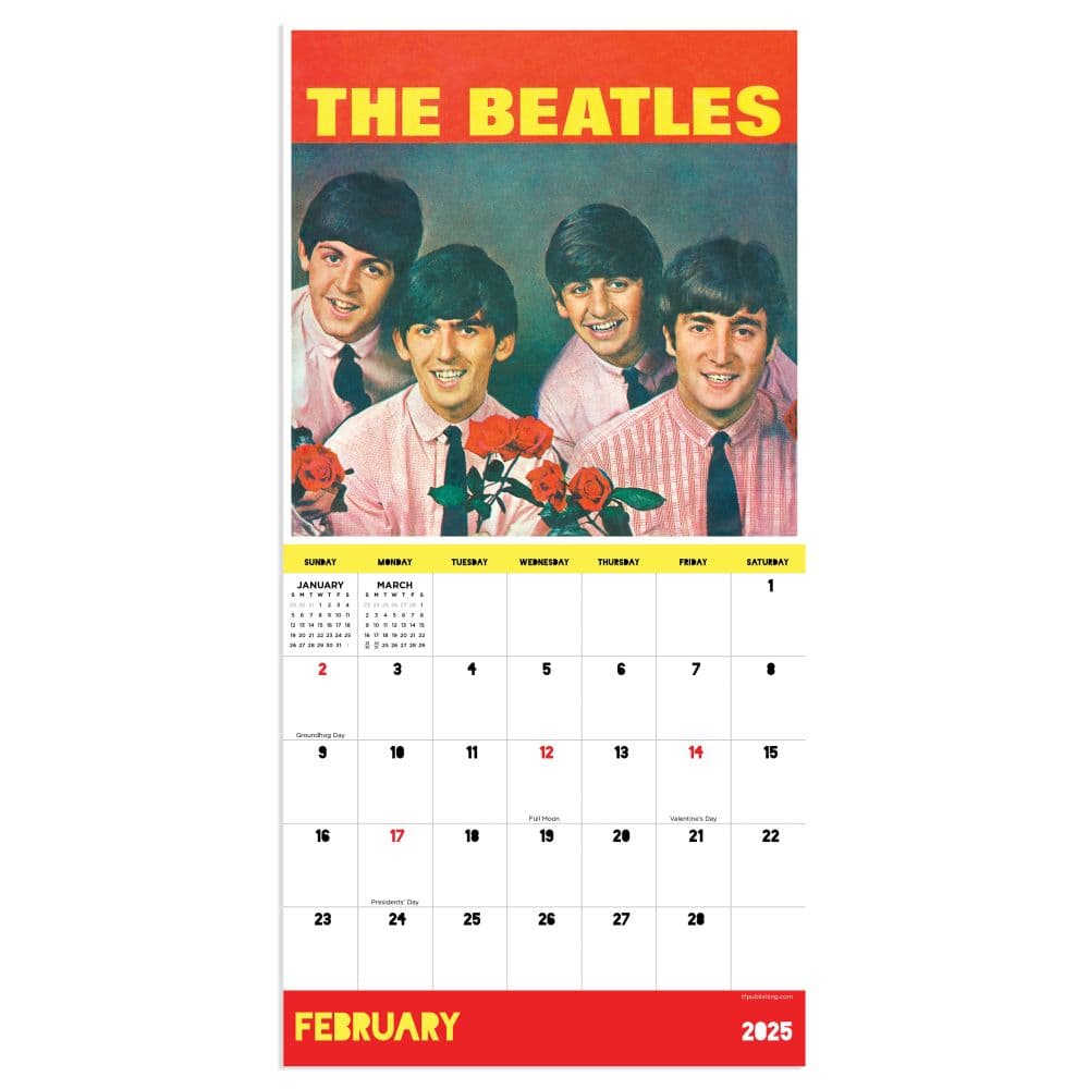 Beatles 2025 Mini Wall Calendar February