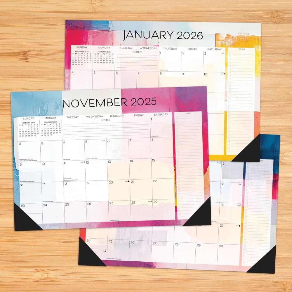 Art Abstract Academic 2026 Monthly Small Desk Pad Main Image_ALT1