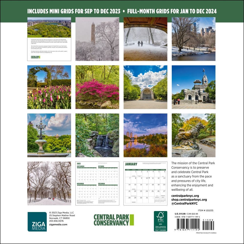 Central Park Conservancy 2024 Wall Calendar First Alternate Image width=&quot;1000&quot; height=&quot;1000&quot;
