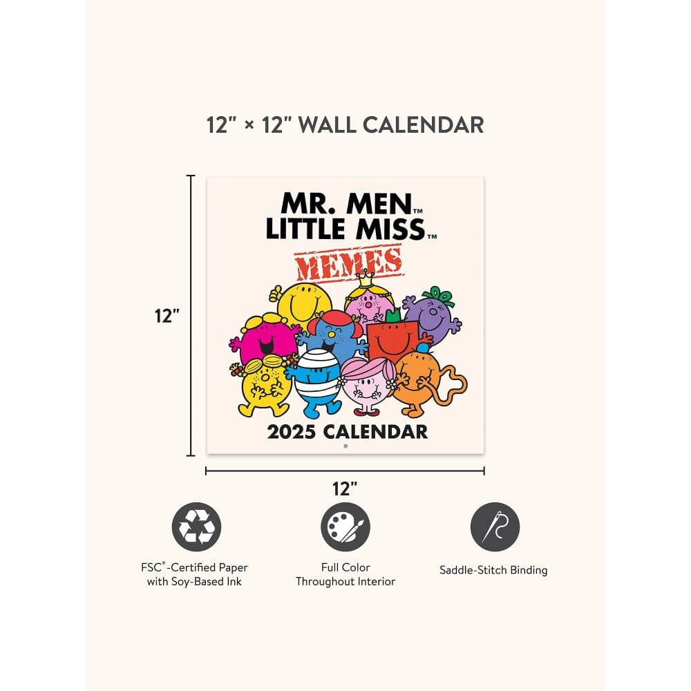 Mr Men Little Miss 2025 Wall Calendar Fourth Alternate Image width=&quot;1000&quot; height=&quot;1000&quot;