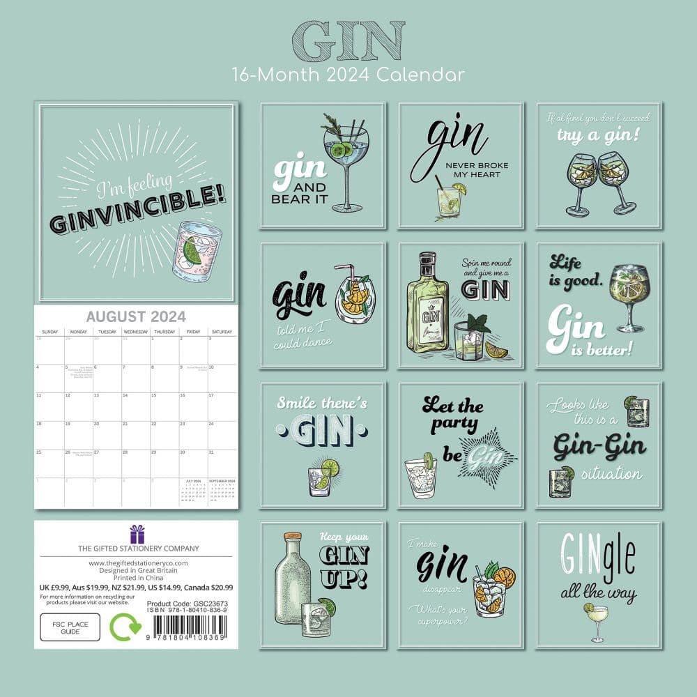 Gin 2024 Wall Calendar First Alternate Image width=&quot;1000&quot; height=&quot;1000&quot;