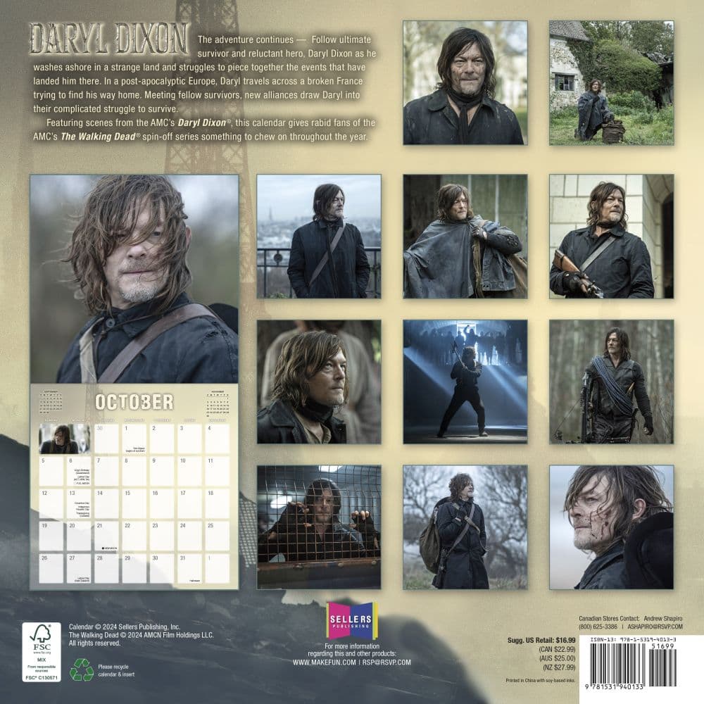 Walking Dead Daryl Dixon 2025 Wall Calendar First Alternate Image width=&quot;1000&quot; height=&quot;1000&quot;