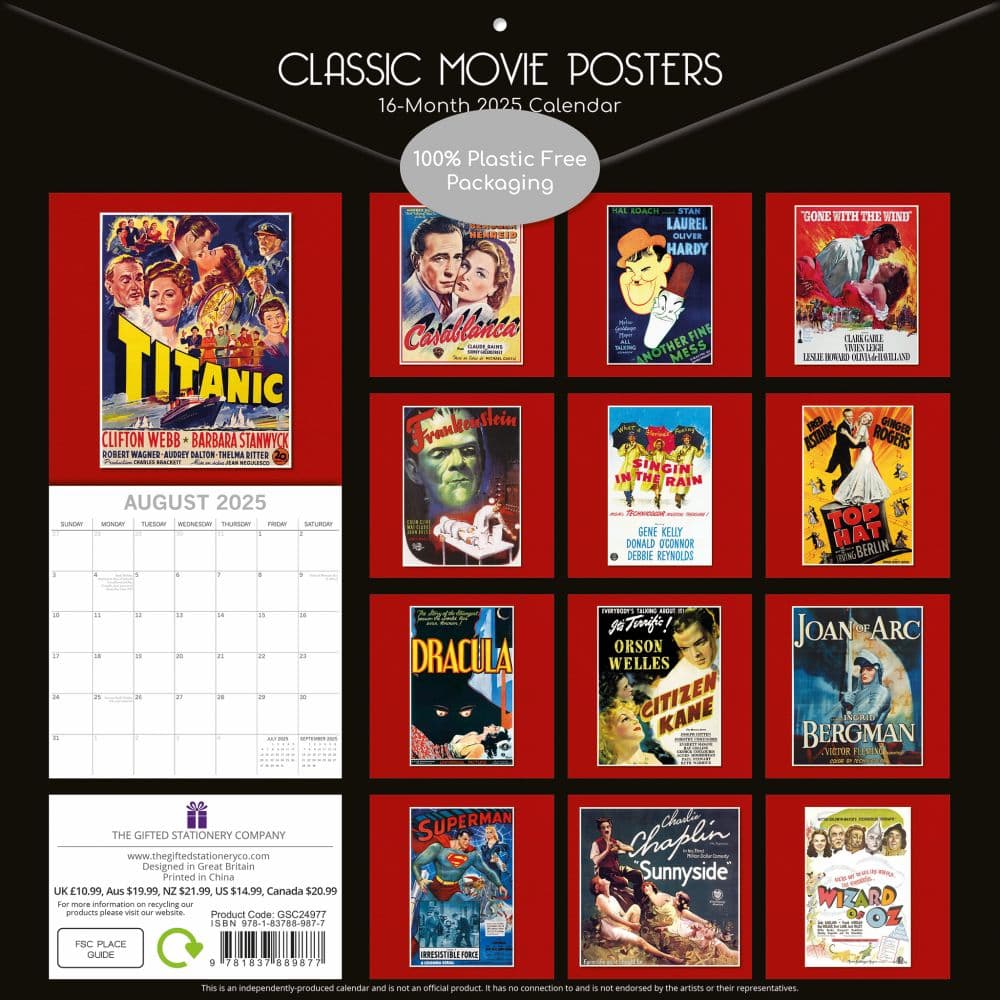 Classic Movie Posters 2025 Wall Calendar First Alternate Image width=&quot;1000&quot; height=&quot;1000&quot;